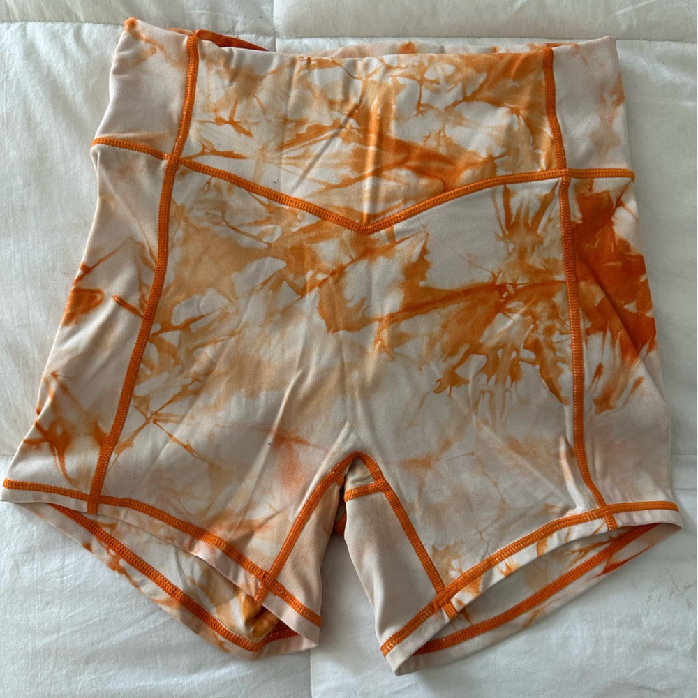 Balance Athletica (Vitality) Orange Tie-Dye High-Waist Bike Shorts
